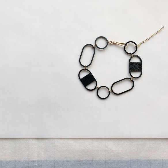 Paper bracelet 14kgf  0004 BLACK BRA14G-0004B 1枚目の画像