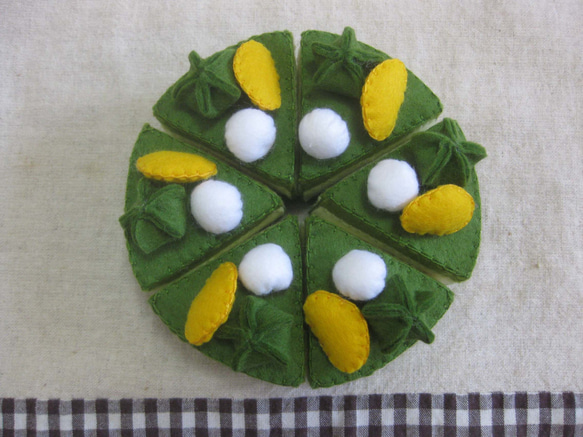 抹茶ケーキ ハンドメイド フェルト ままごと おもちゃ・人形 kimamaya