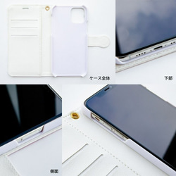 【送料無料】ハート　手帳型ケース（iPhone13/12/11シリーズ、Xシリーズ、8、SE2、7、6、5、SE） 4枚目の画像