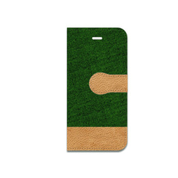 リュック風　手帳型　携帯（スマホ）ケース緑　（iphone8、7、SE、6s、6、5、5s） 2枚目の画像
