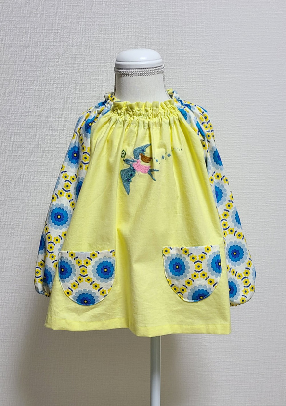 イニシャル刺繡付きも可☆1点物110㎝☆親指姫の手刺繍スモック その他 
