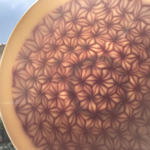 磁器練り込みの碗　麻の葉模様 紫 5枚目の画像