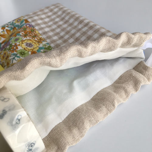 巾着ポーチ【パッチワーク】小物入れに♪ 巾着袋 cotton_cherry