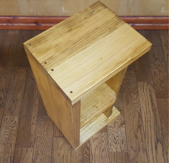 サイドテーブル兼ローテーブル　チーク　ひのき 3枚目の画像