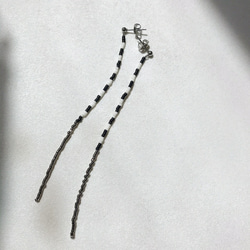 beads pierce "border"　デリカビーズ　ビーズピアス　フリンジピアス 3枚目の画像