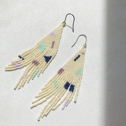 beads pierce "geometric" デリカビーズ　フリンジピアス　ビーズピアス 2枚目の画像