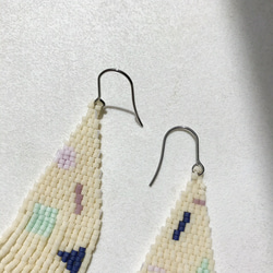 beads pierce "geometric" デリカビーズ　フリンジピアス　ビーズピアス 3枚目の画像