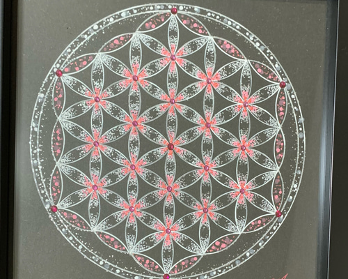 SALE☆エナジーアートエベレスト曼荼羅フラワーオブライフ F10号 SALE☆エナジーアートエベレスト曼荼羅フラワーオブライフ F10号