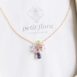 14kgf-紫陽花のしずく　ネックレス 3枚目の画像