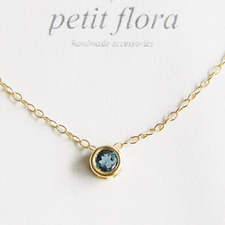 14kgf- petit jewelry ネックレス（ロンドンブルートパーズ　ベゼル枠） 4枚目の画像