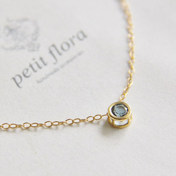 14kgf- petit jewelry ネックレス（ロンドンブルートパーズ　ベゼル枠） 3枚目の画像