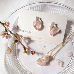 母の日早割＊ 桜 drip pearl ピアス 7枚目の画像