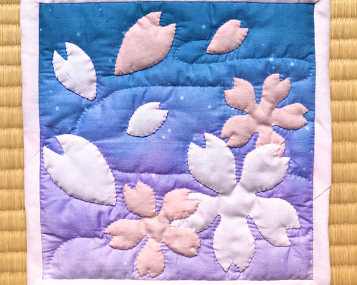 ハワイアンキルトのタペストリーSAKURA