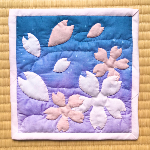 ハワイアンキルトのタペストリー　SAKURA タペストリー】ハワイアンキルト +*｡ﾟさくら°｡*+ TP000SAKURA-7