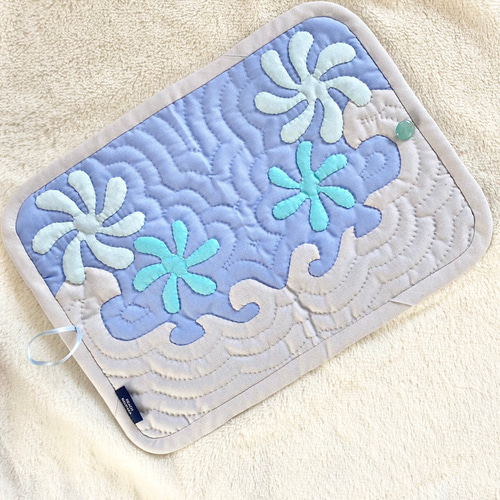 母子手帳ケース】ハワイアンキルト+*｡ﾟ ティアレと波°｡*+ MCK30WaTi-7