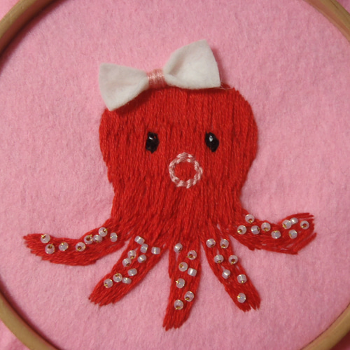 【鮮やかな色とタコの柄が可愛い/2色展開】エルメス ポーチ たこちゃん刺繍ポーチ ポーチ mikamania:jealousy 通販 194426