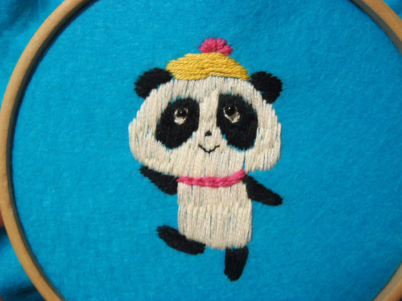 パンダちゃん刺繍 1枚目の画像