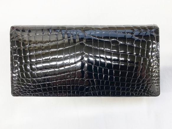 日本製　クロコダイル　センター一匹取り　長財布　無双仕上げ　ロングウォレット　ワニ革　エキゾチックレザー 4枚目の画像