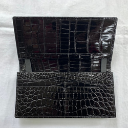 日本製　クロコダイル　センター一匹取り　長財布　無双仕上げ　ロングウォレット　ワニ革　エキゾチックレザー 5枚目の画像
