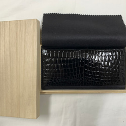 日本製　クロコダイル　センター一匹取り　長財布　無双仕上げ　ロングウォレット　ワニ革　エキゾチックレザー 9枚目の画像