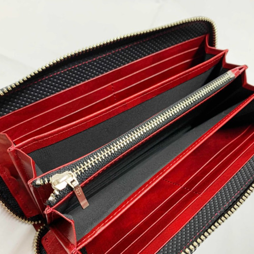 日本製 耐摩擦性エンボスレザー 上質 牛革 ロングウォレット ラウンド