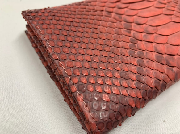 日本製　上質　パイソン　ロングウォレット　財布　長財布　L字ファスナー　蛇革　ダイヤモンドパイソン 6枚目の画像