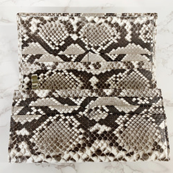 日本製　上質　パイソン　ロングウォレット　蛇革　長財布　ダイヤモンドパイソン　エキゾチックレザー 3枚目の画像