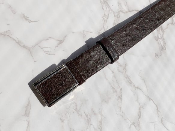 日本製　上質　クライン・カルー　オーストリッチ　30ｍｍ巾　上質　ベルト　本無双　エキゾチックレザー　キーリットシステム KLEIN