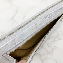 日本製　薄型　上質 クロコダイル　マット仕上げ　長財布　ロングウォレット　L字ファスナー　エキゾチックレザー 3枚目の画像