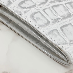 日本製　薄型　上質 クロコダイル　マット仕上げ　長財布　ロングウォレット　L字ファスナー　エキゾチックレザー 5枚目の画像