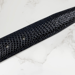 日本製　リザード　上質　ベルト　トカゲ革　チタン金具　エキゾチックレザー 5枚目の画像