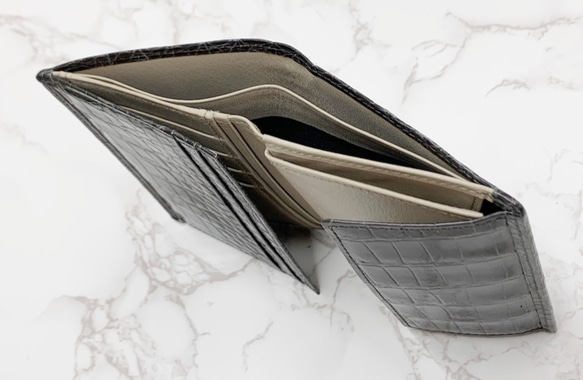 日本製　上質　クロコダイル　財布　ミドルウォレット　エキゾチックレザー 4枚目の画像