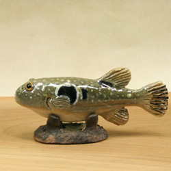 トラフグ・陶芸作品 置物mini（陶 さかな フィギュア） 立体