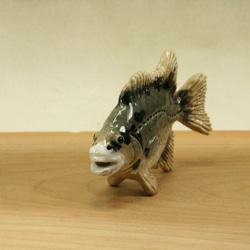 クチジロ・陶芸作品 置物mini（陶 さかな フィギュア） 2枚目の画像