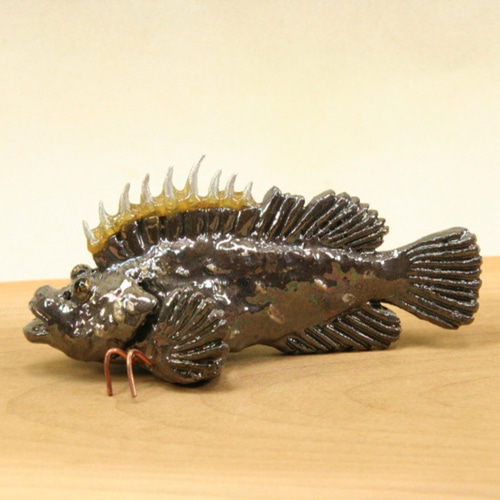 女流陶芸家　永見陶節　魚の陶芸品　ハゼ　カジカ　オコゼ 置物 工芸品　管mpr上 m99566121378_1.jpg?1659246492
