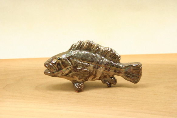 クエ・陶芸作品 置物mini（陶 さかな フィギュア） 立体・オブジェ