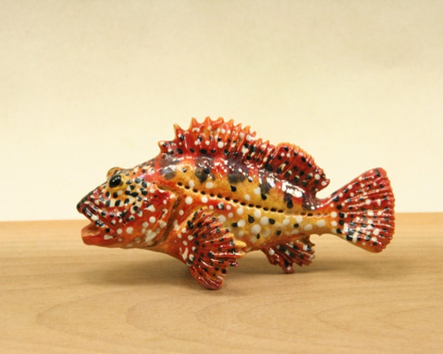 【★超目玉】 カサゴ（深海型）・陶芸作品 置物mini（陶 フィギュア さかな その他
