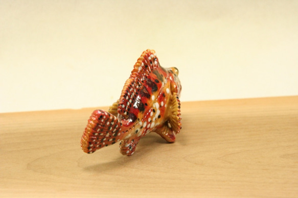 カサゴ（深海型）・陶芸作品 置物mini（陶 さかな フィギュア） 4枚目の画像
