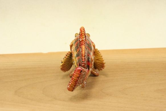 カサゴ（深海型）・陶芸作品 置物mini（陶 さかな フィギュア） 5枚目の画像