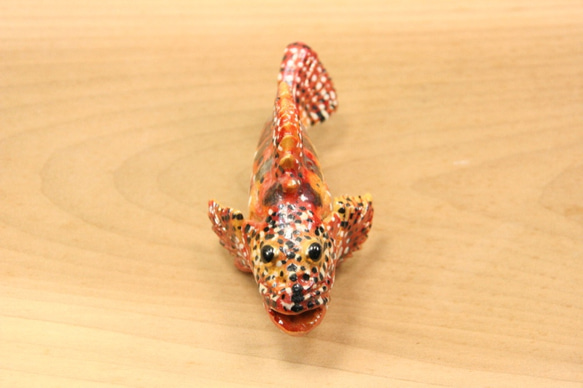 カサゴ（深海型）・陶芸作品 置物mini（陶 さかな フィギュア） 8枚目の画像