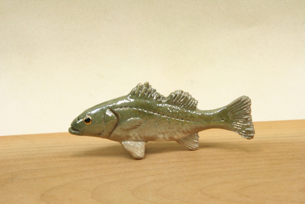 森正陶芸2個セット魚形陶器の装飾品
