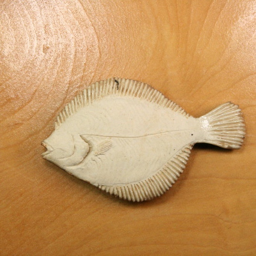 カレイ・陶芸作品 置物mini（陶 さかな フィギュア） 立体・オブジェ 