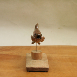 サケ・陶芸作品 置物mini（陶 さかな フィギュア） 6枚目の画像
