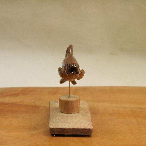 サケ・陶芸作品 置物mini（陶 さかな フィギュア） 立体・オブジェ
