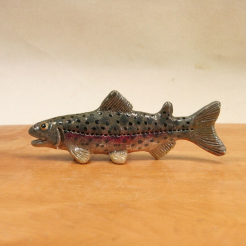 ☆ 美品 ☆ ハンドメイド 21cm サクラマス リアル 置物 魚模型