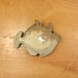 カワハギ・陶芸作品　豆皿（陶 さかな 箸置き） 5枚目の画像