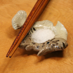 カワハギ・陶芸作品　豆皿（陶 さかな 箸置き） 9枚目の画像