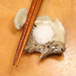 カワハギ・陶芸作品　豆皿（陶 さかな 箸置き） 10枚目の画像