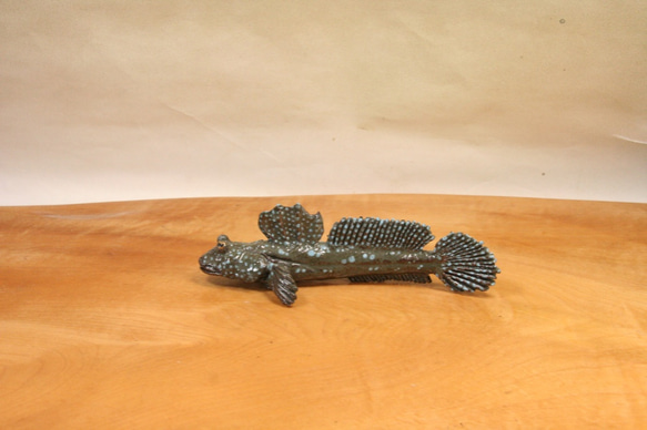 ムツゴロウ（15cm型）・陶芸作品 置物（陶 さかな フィギュア） 2枚目の画像