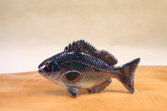 グレ/メジナ（15cm型）・陶芸作品 置物（陶 さかな フィギュア） 立体